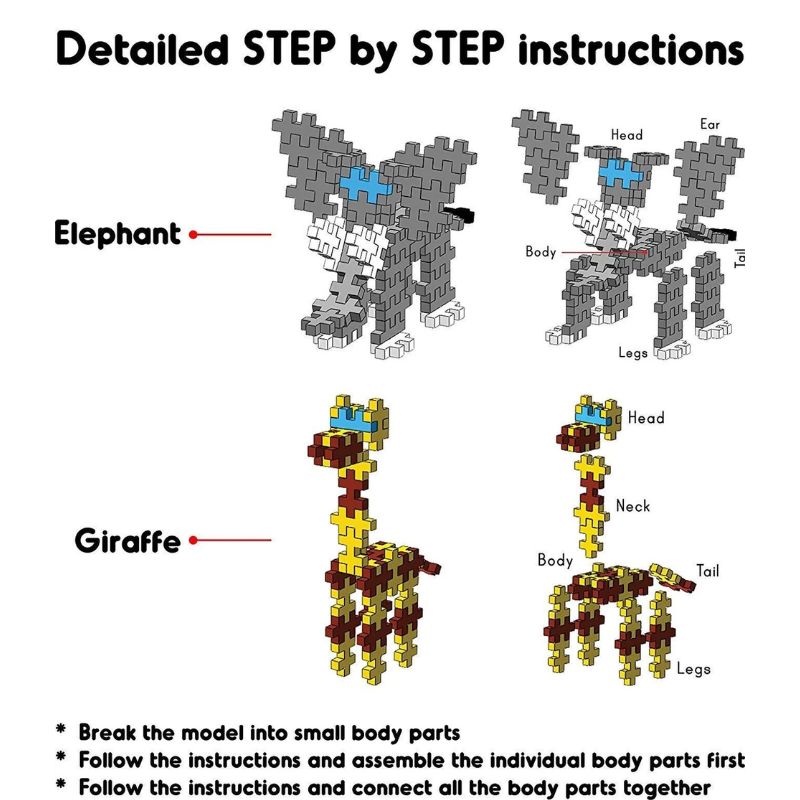 Fixi Bricks Jungle Tube 1 Elephant & Giraffe (Pack Of 12)