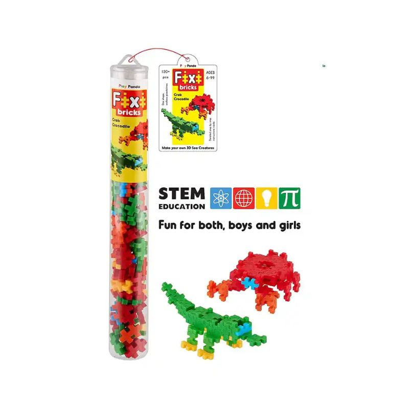 Fixi Bricks Aqua Tube 3  Crocodile & Crab (Pack Of 12)