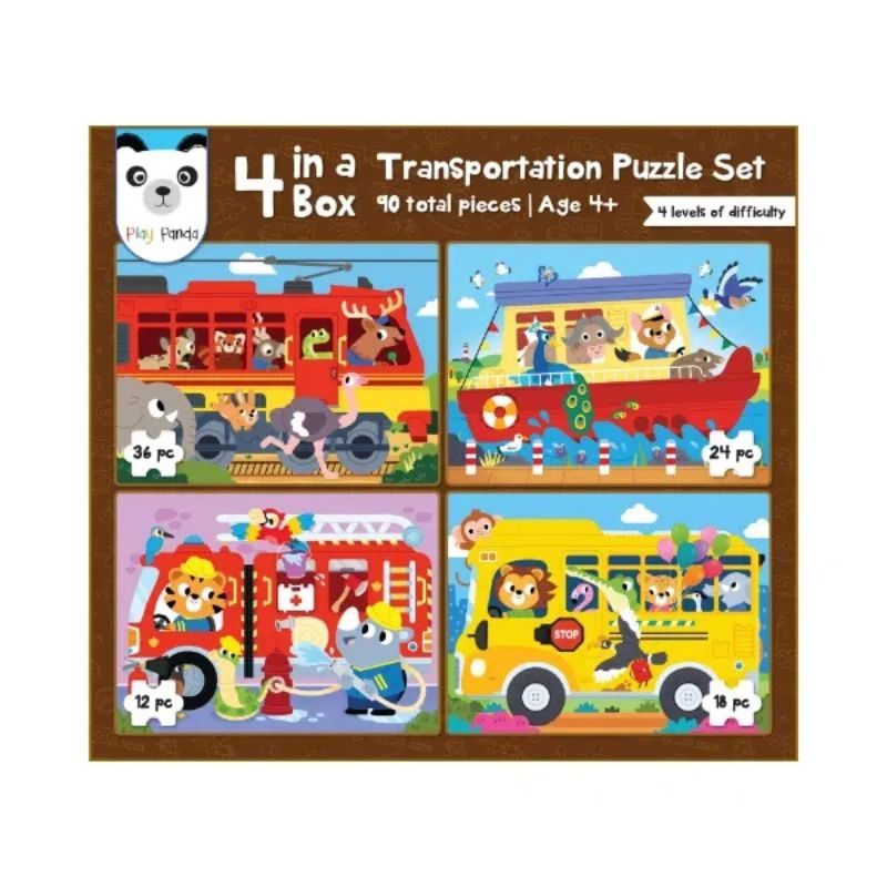 4 in a Box Trasportation Puzzle Set