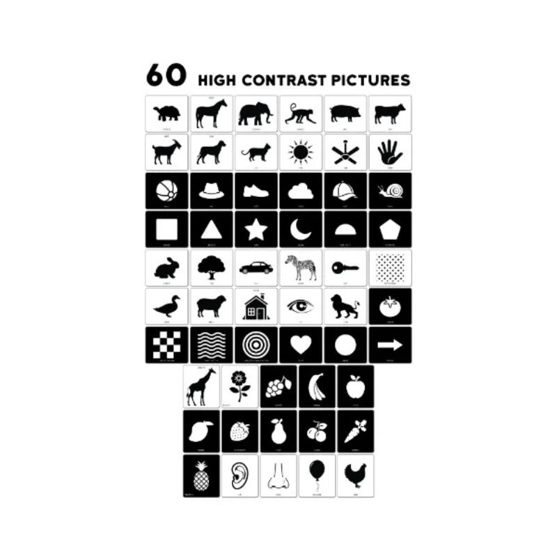 High Contrast Baby Flash Cards  (60 Pictures)