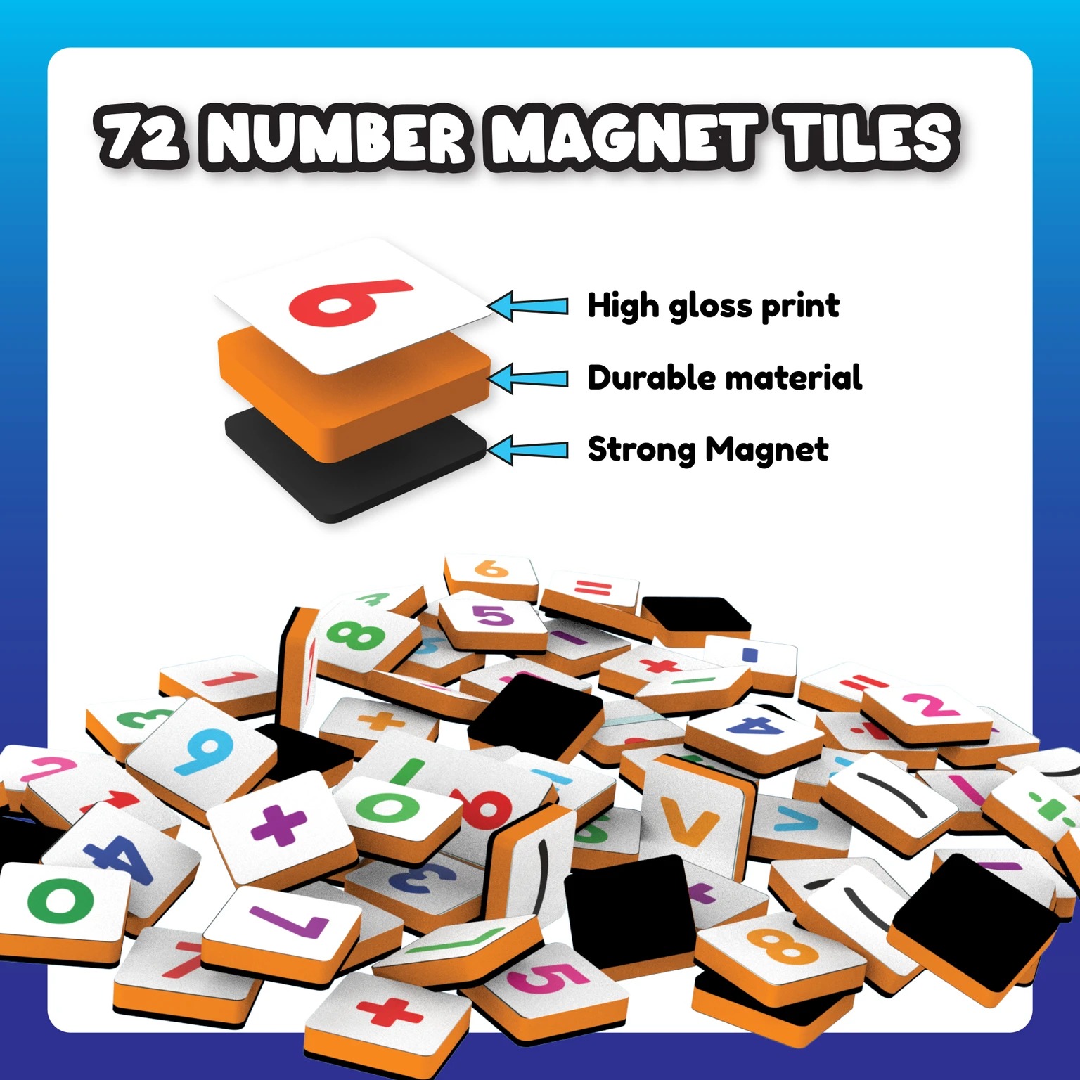 Magnetic Number Tiles (Pack Of 12)