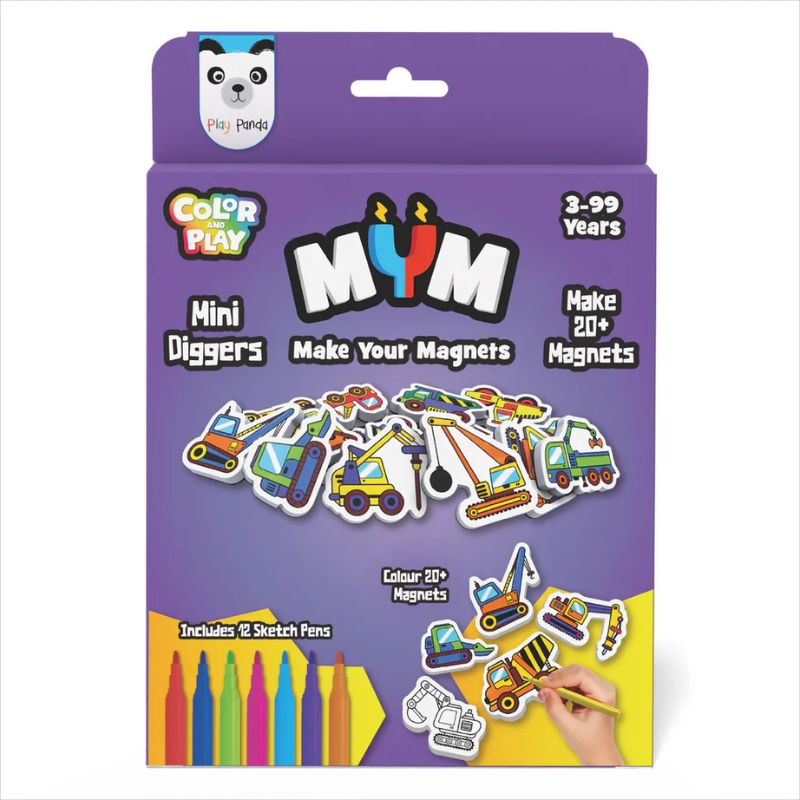 MYM Colour & Play Mini Diggers (Pack Of 6)