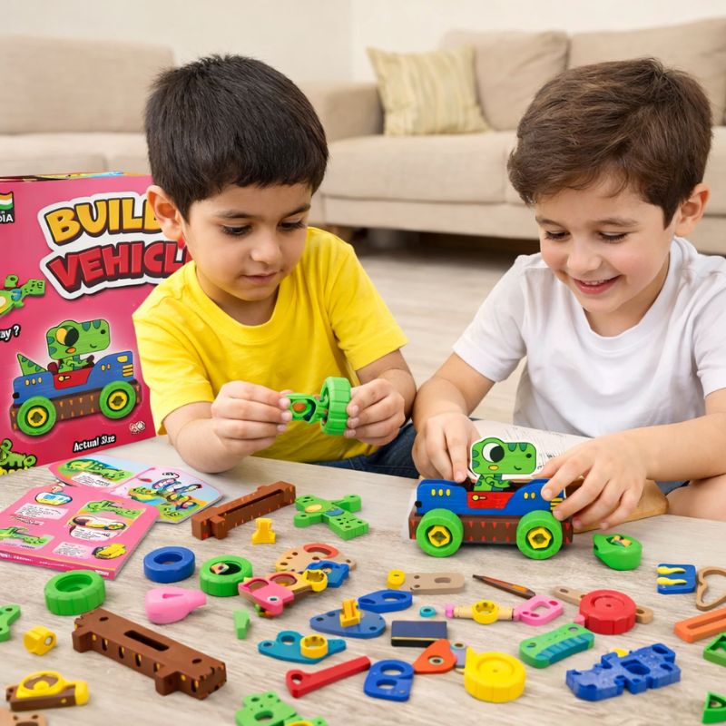Build A vehicle Colour & Play Dino Wheels (Pack Of 6)
