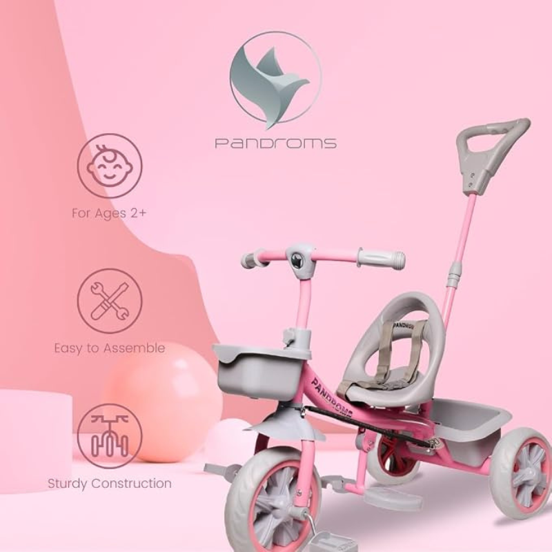 TRICYCLE NON PARENTAL – PINK/GREY