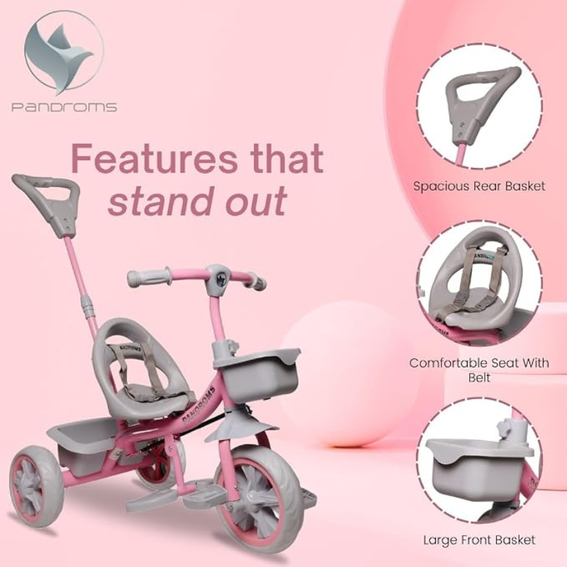 TRICYCLE NON PARENTAL – PINK/GREY