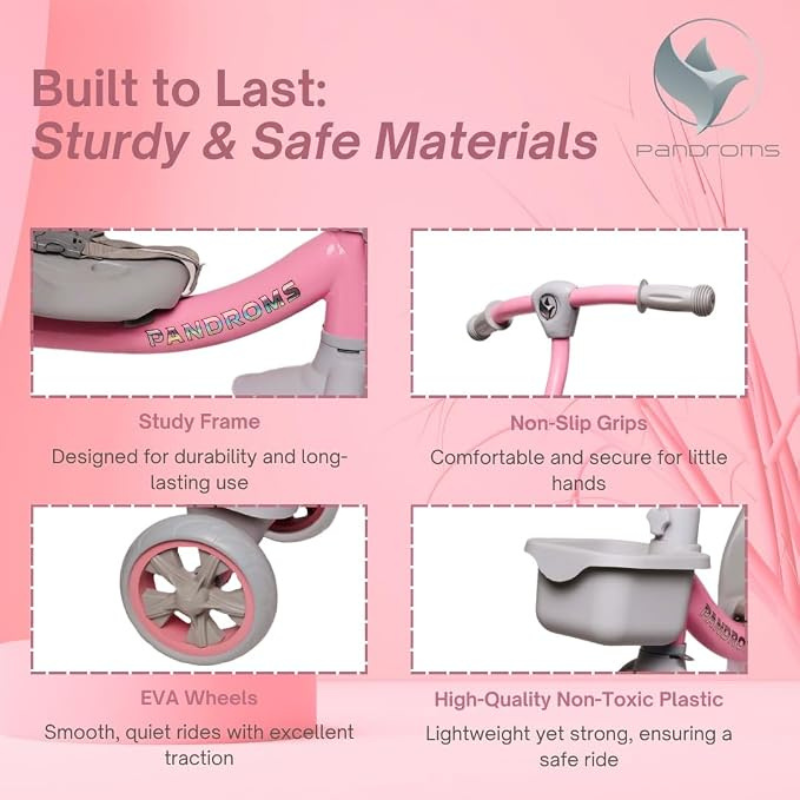 TRICYCLE NON PARENTAL – PINK/GREY