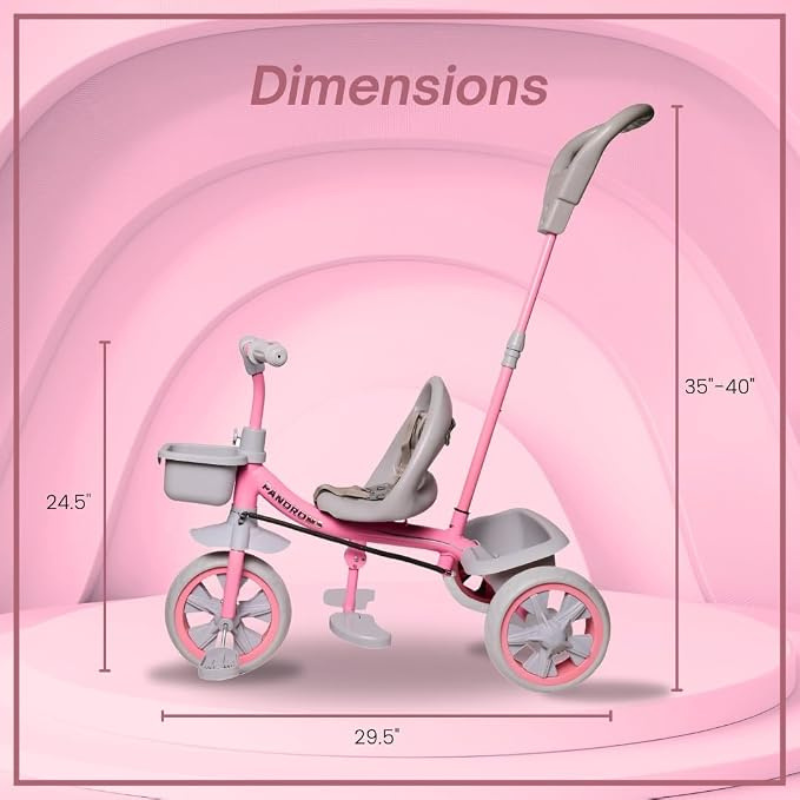 TRICYCLE  PARENTAL – PINK/GREY