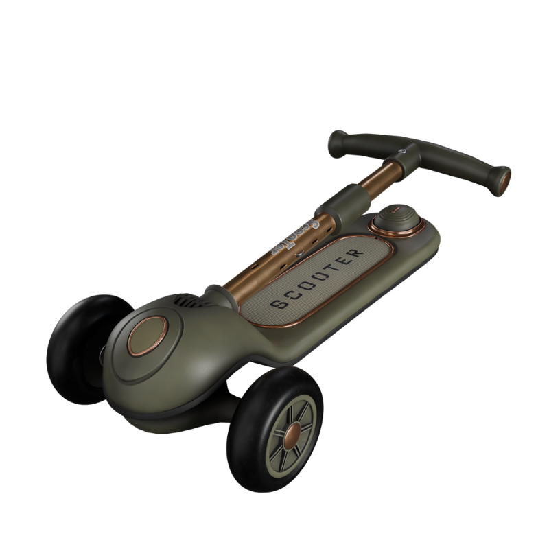 3-WHEEL KICK SCOOTER WITH MUSIC -OLIVE
