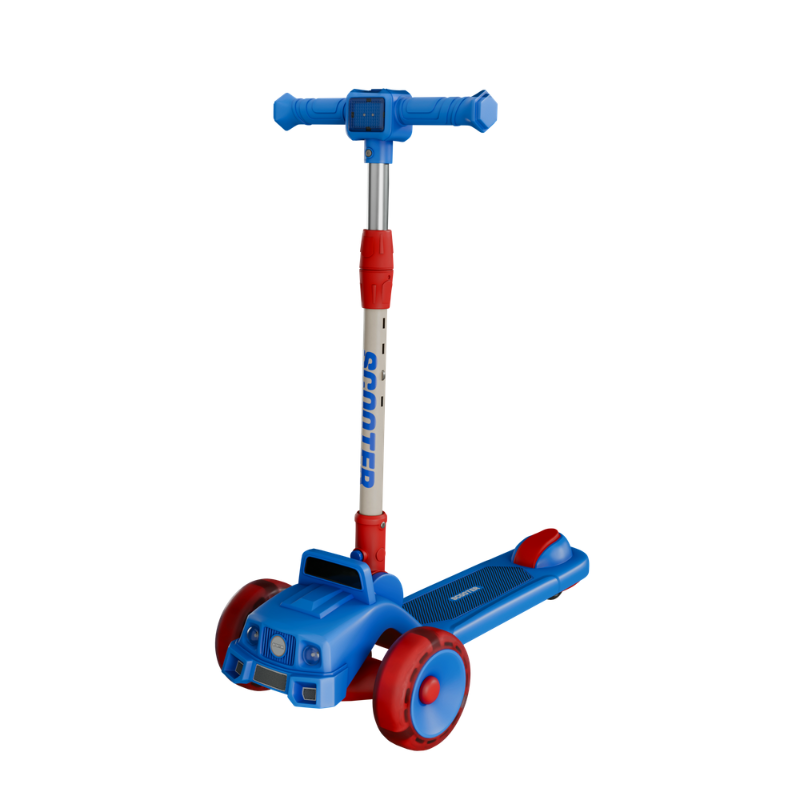 3-WHEEL KICK SCOOTER WITH MUSIC -RED/BLUE