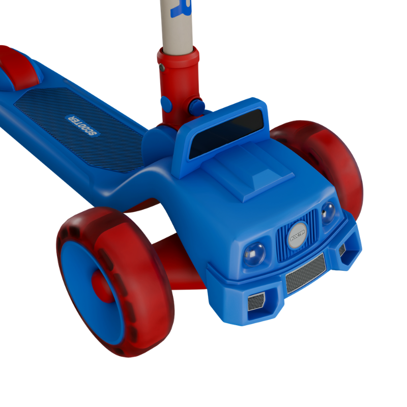 3-WHEEL KICK SCOOTER WITH MUSIC -RED/BLUE