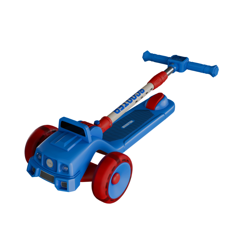 3-WHEEL KICK SCOOTER WITH MUSIC -RED/BLUE