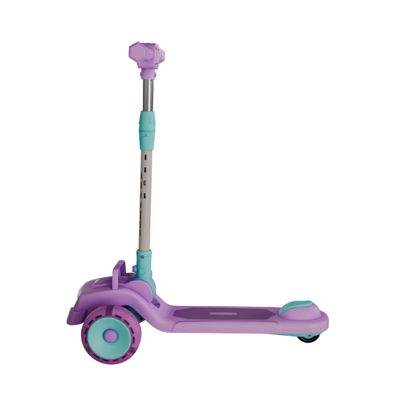 3-WHEEL KICK SCOOTER WITH MUSIC -PURPLE/SEA GREEN