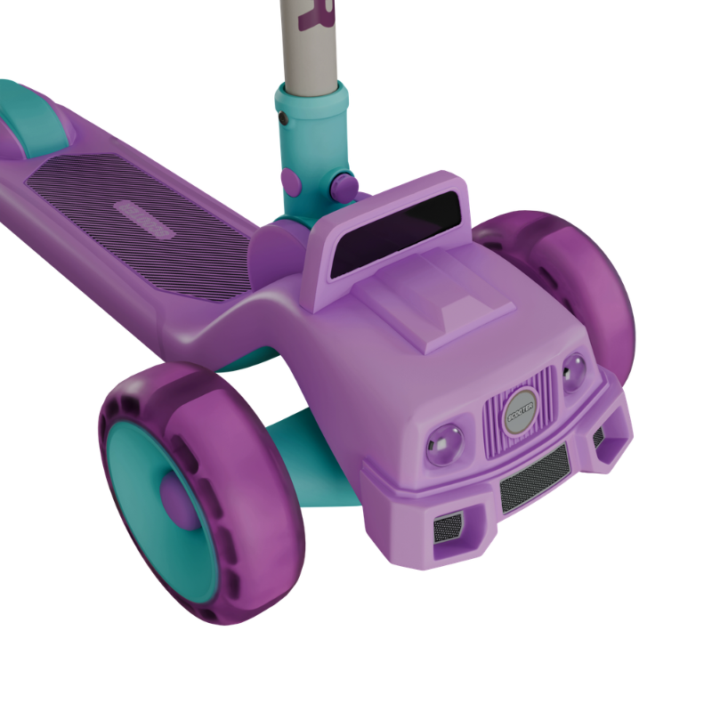 3-WHEEL KICK SCOOTER WITH MUSIC -PURPLE/SEA GREEN